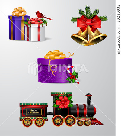 Christmas decorations with fir tree golden jingle bells Christmas decorations with fir tree golden jingle bells 59289932