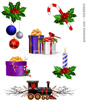 Christmas decorations with fir tree golden jingle bells Christmas decorations with fir tree golden jingle bells 59289933