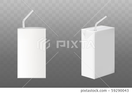 Juice or milk boxes with straw side front view set 59290043