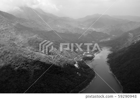 road with trees near the lake in Mingtan Reservoir road with trees near the lake in Mingtan Reservoir 59290948