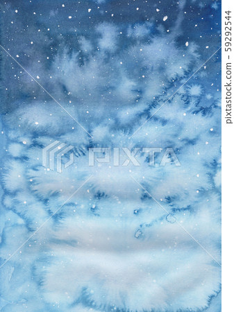 Snowy night sky watercolor Snowy night sky watercolor 59292544