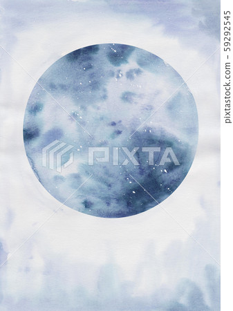 Full moon watercolor Full moon watercolor 59292545