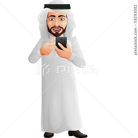 Arab businessman holding a mobile phone 59293082