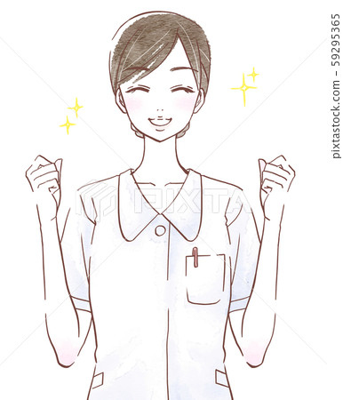 Delighted young woman wearing nurse clothes Delighted young woman wearing nurse clothes 59295365