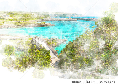 宮古島海，水彩風格 59295373
