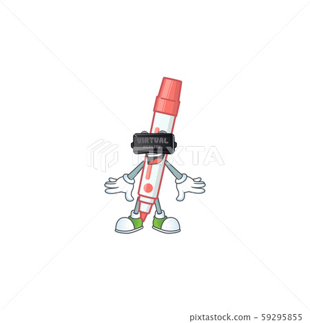 Virtual reality red white board marker the character 59295855