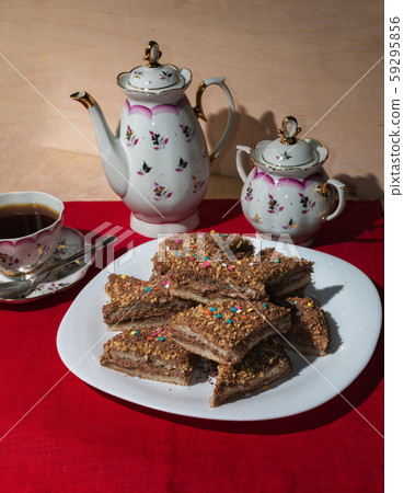 Cakes with a colorful sprinkling of stars on a 59295856