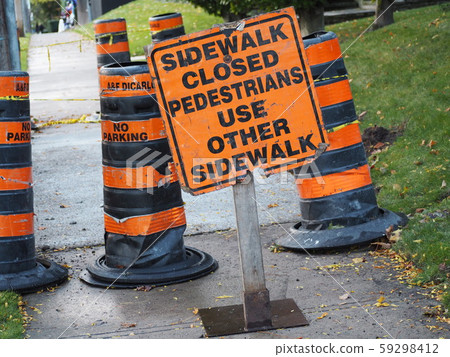 Side Walk, road closed, pedestrian 59298412