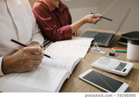 Students studying in the classroom during the Students studying in the classroom during the 59298898