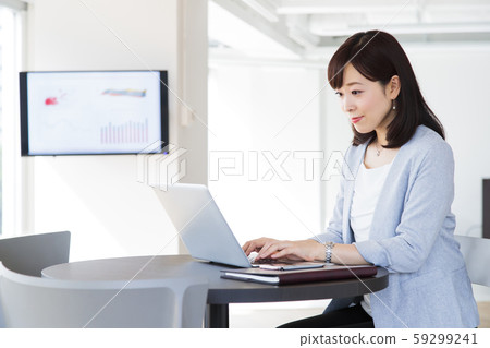 Business pc share office coworking woman office businessman Business pc share office coworking woman office businessman 59299241
