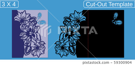 Laser cut wedding invitation card template. Laser cut wedding invitation card template. 59300904