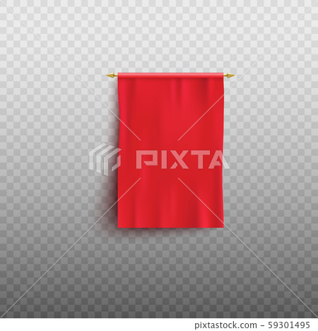 Download Red Flag Or Empty Fabric Banner Mockup 3d Stock Illustration 59301495 Pixta PSD Mockup Templates