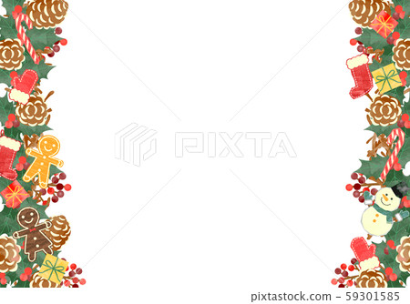 手繪水彩風格聖誕節框架04 59301585