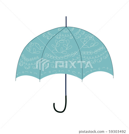 Teal open umbrella retro design 59303492
