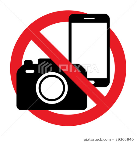 智能手機和相機禁止標誌 59303940