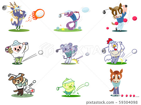 黃道帶高爾夫球手變化 黃道帶高爾夫球手變化 59304098