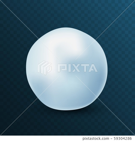 Snowball isolated on blue background. Frozen ice ball. Winter decoration for Christmas or New Year Snowball isolated on blue background. Frozen ice ball. Winter decoration for Christmas or New Year 59304286