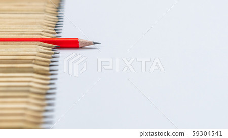 Different pencil standout show leadership concept. Different pencil standout show leadership concept. 59304541