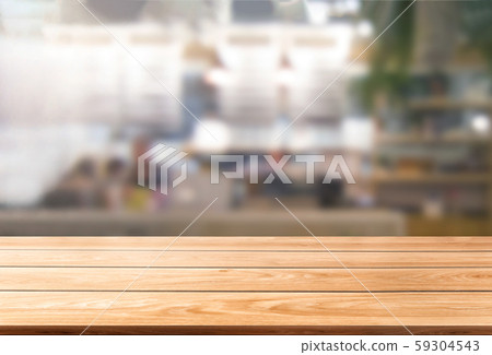 Wood table in blur background of modern restaurant Wood table in blur background of modern restaurant 59304543