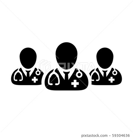 Healthcare icon vector group of male doctors Healthcare icon vector group of male doctors 59304636