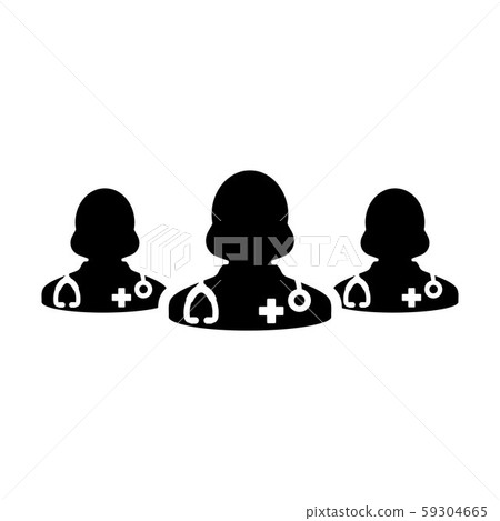 Healthcare icon vector group of female doctors Healthcare icon vector group of female doctors 59304665