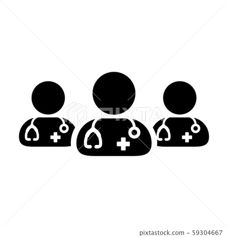 Healthcare icon vector group of male doctors Healthcare icon vector group of male doctors 59304667