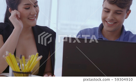 Creative business people having group conversation Creative business people having group conversation 59304910