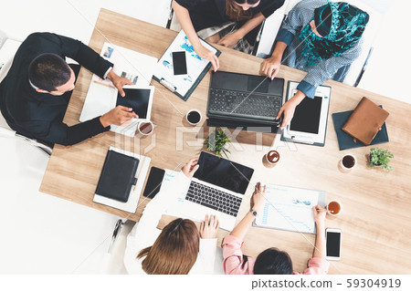 Business People in Group Meeting at Office Room. Business People in Group Meeting at Office Room. 59304919