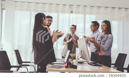 Successful business people celebrating success. Successful business people celebrating success. 59304935