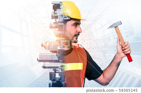 Future building construction engineering project. Future building construction engineering project. 59305145