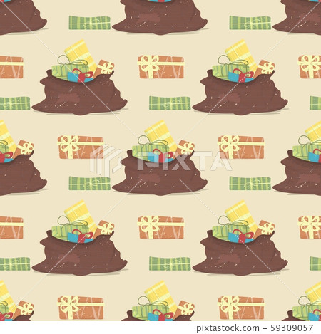 Xmas Gift Boxes and Presents in Santa Bag Print Xmas Gift Boxes and Presents in Santa Bag Print 59309057