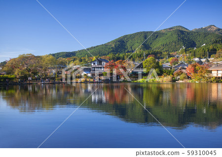 Autumn leaves of Yufuin gold scale lake 59310045