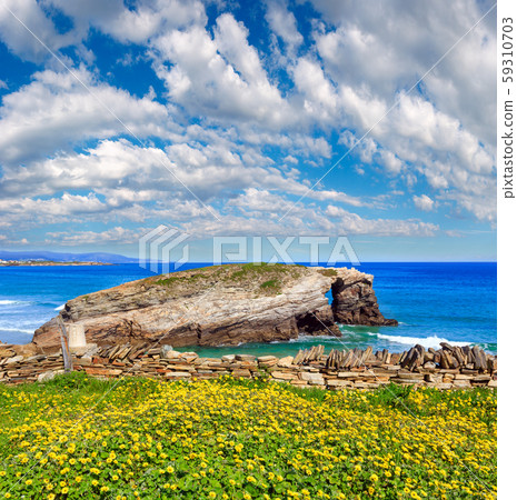Cantabric coast summer landscape. Cantabric coast summer landscape. 59310703