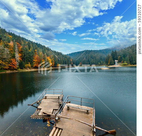 Lake Synevyr autumn view. Lake Synevyr autumn view. 59310727