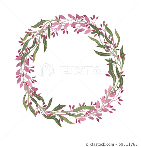 Gathered in Wreath Branches and Berries Vector Decoration Gathered in Wreath Branches and Berries Vector Decoration 59311763