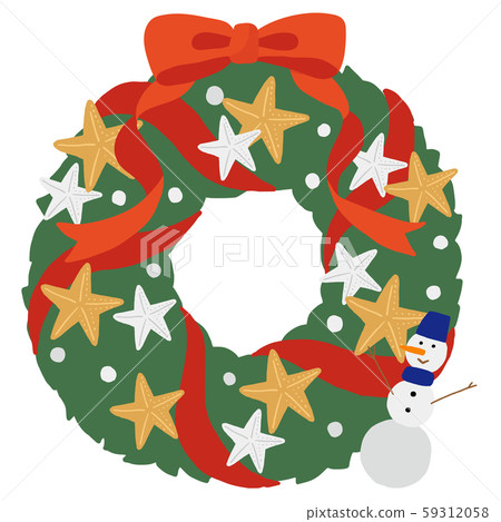 Christmas lease and snowman Christmas lease and snowman 59312058