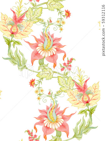 Fantasy flowers in retro, vintage, jacobean  59312116