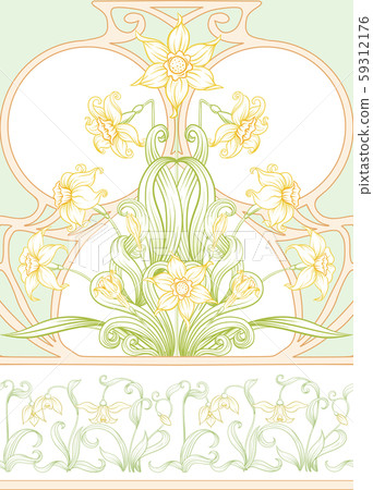 Spring flowers seamless pattern, 59312176