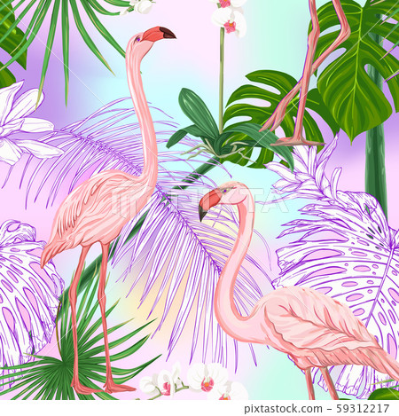 Seamless pattern, background. with tropical plants Seamless pattern, background. with tropical plants 59312217