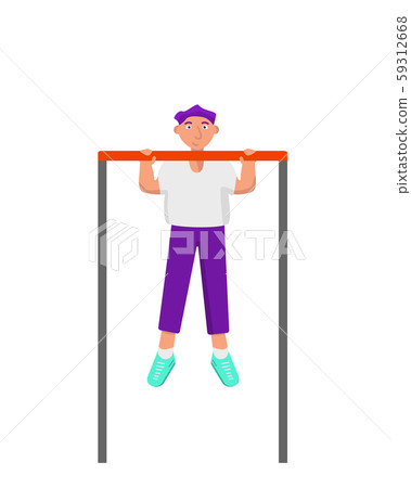 Bodyweight concept. Strong young fit man is doing Bodyweight concept. Strong young fit man is doing 59312668