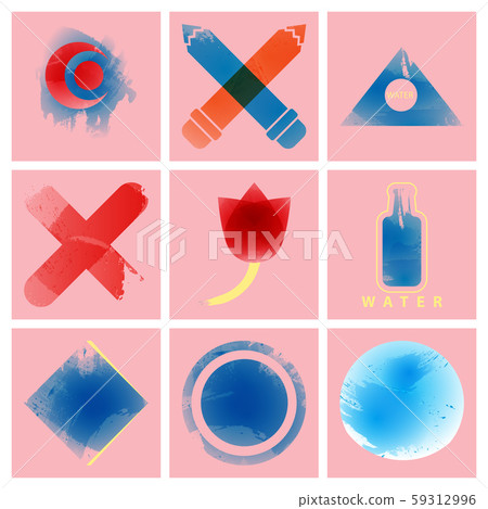 Bright rainbow colors watercolor painted vector logo Bright rainbow colors watercolor painted vector logo 59312996