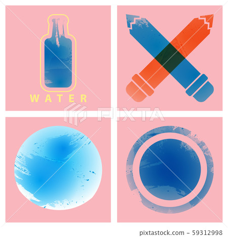 Bright rainbow colors watercolor painted vector logo 59312998