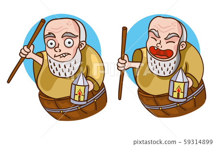 Diogenes two stickers. Vector illustration Diogenes two stickers. Vector illustration 59314899