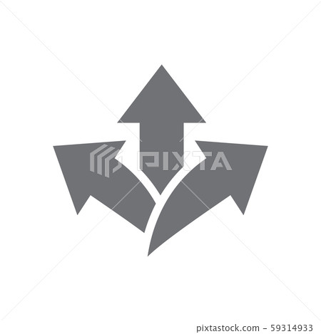 Arrow, directional way sign depicting making a 59314933