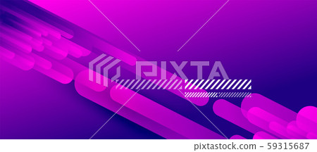 Flowing neon gradients geometric abstract background with straight lines and round tails. Fluid Flowing neon gradients geometric abstract background with straight lines and round tails. Fluid 59315687