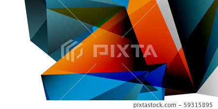 Triangle geometric background in trendy style on light background. Retro vector illustration 59315895