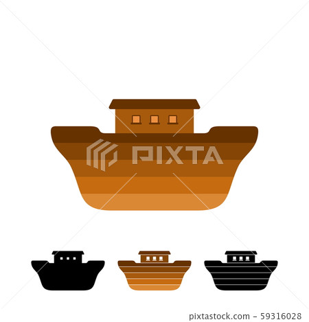 Logo of Noah's Ark. Ship to rescue animals and people from the Flood. Biblical illustration. Logo of Noah's Ark. Ship to rescue animals and people from the Flood. Biblical illustration. 59316028