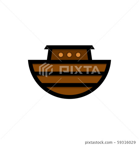 Logo of Noah's Ark. Ship to rescue animals and people from the Flood. Biblical illustration. Logo of Noah's Ark. Ship to rescue animals and people from the Flood. Biblical illustration. 59316029