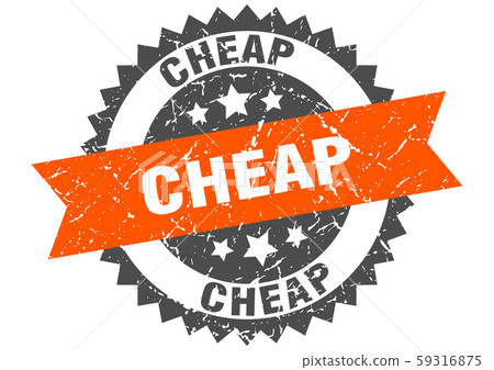 cheap grunge stamp with orange band. cheap-插圖素材 [59316875] - PIXTA圖庫