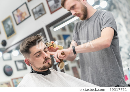 Making Male Haircut. Hair and beard care. 59317751